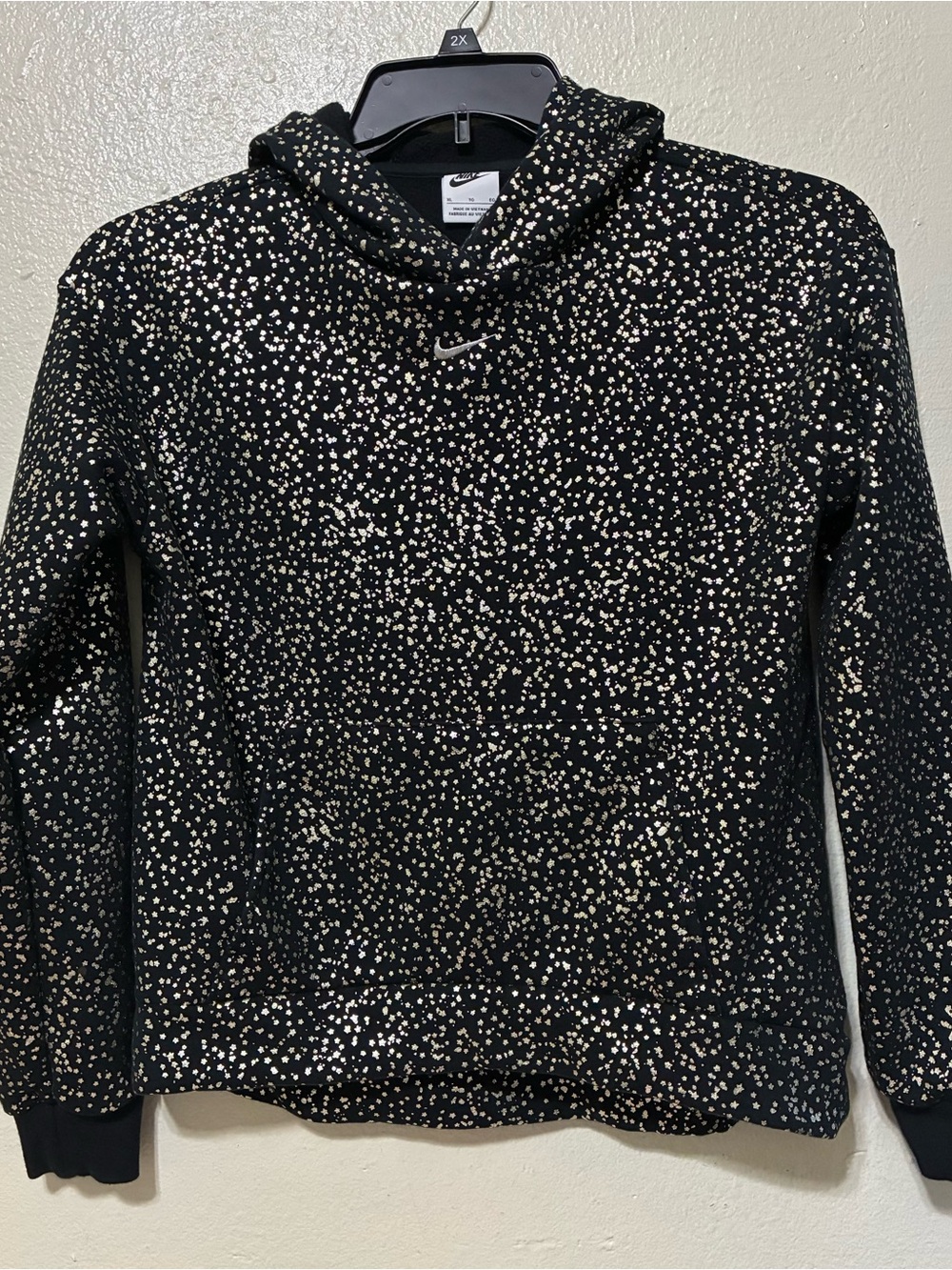Nike Girls Black Speckled Hoodie Sweater